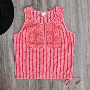 Plenty Cotton Coral Pink Sleeveless Cropped Top M